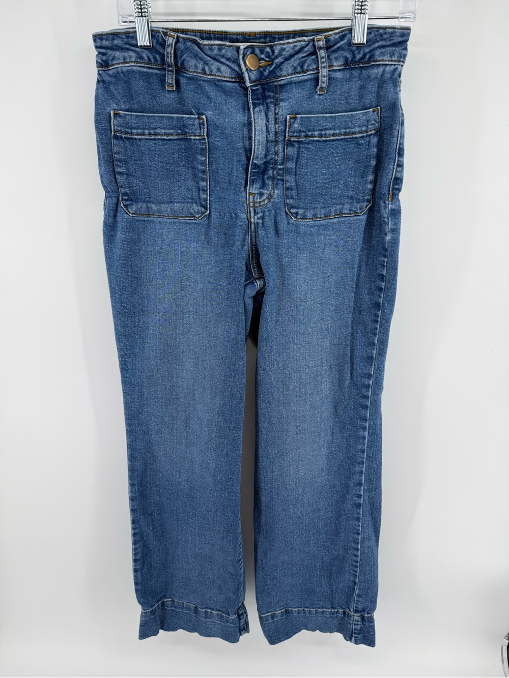 Bagatelle Collection High Rise Wide Leg Patch Pocket Jeans Blue 29‎